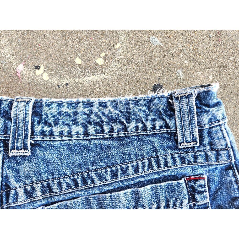 Vintage 90s JNCO Girlies Denim Shorts Y2K Made USA Graffiti Waist Festival W32 - Picture 8 of 9